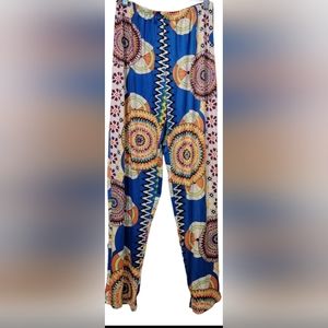 Woman's Pants By Life Style Bohemian Hippie Style Relaxed Leggings Colorful XL